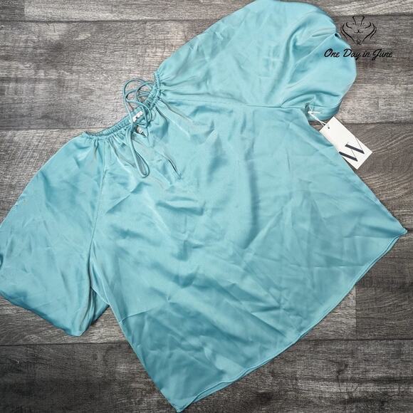 Worthington V Neck Puff Sleeve Blouse Size S - Picture 1 of 3